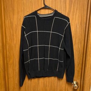 Men's Black Grid Pattern Sweater Size Small